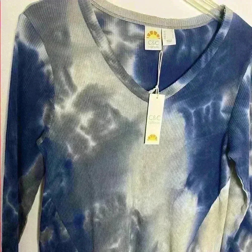 C & C Navy Combo Tea Dye Mini Thermal Long Sleeve - Picture 4 of 8